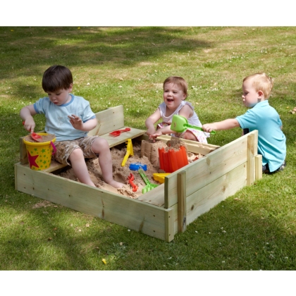 Tp Wooden Lidded Sandpit - The Outdoor Toy Centre: Tp Climbing Frames 