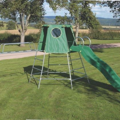 metal climbing frame with slide