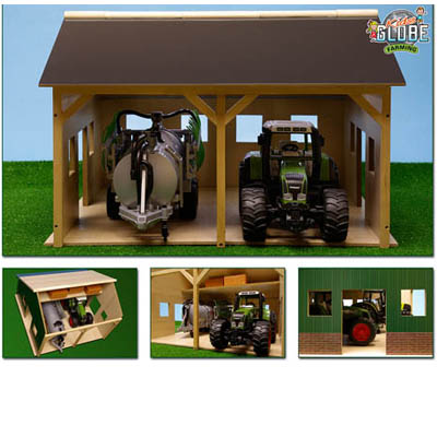 toy shed for 2 tractors - scale: 1:16 - the outdoor toy