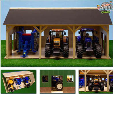 Wooden Shed for 3 Tractors - Scale 1:16 - The Outdoor Toy ...