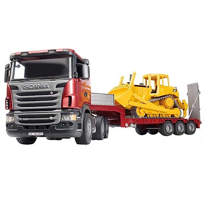 Scania R Series Low loader Truck with CAT Bulldozer ...